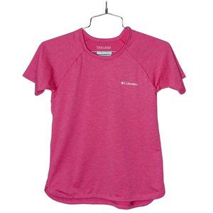 Columbia Heathered Pink Omni Wick Short Sleeve Athletic Tee Girls Size M (10/12)